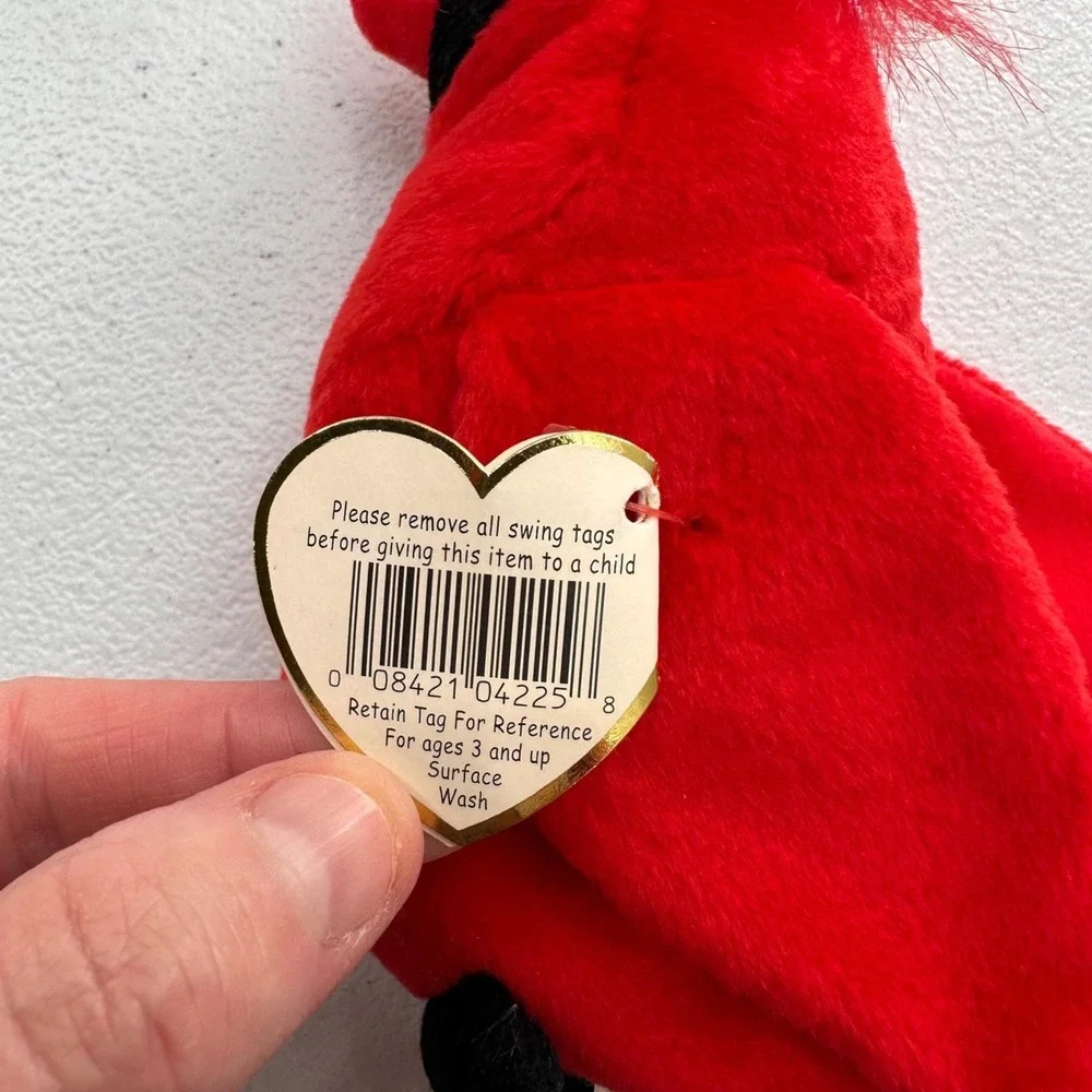 Vintage Ty Beanie Babies Mac & Kuku‎ Plush Birds Set Cardinal Cockatoo Bundle